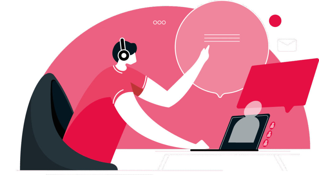 Professionellt kundbemötande där AI-växel samarbetar med mänskliga agenter